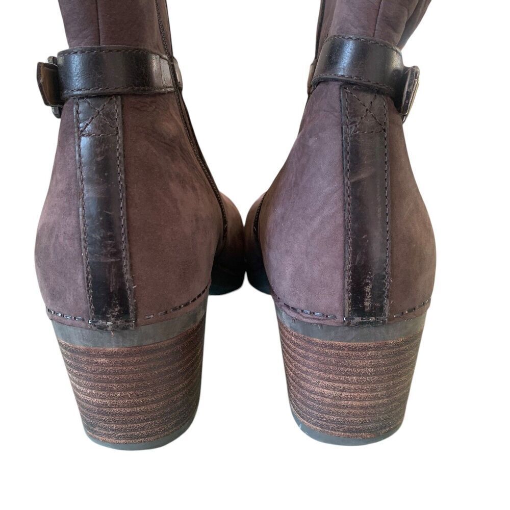 Dansko Hartley Zip Ankle Boot EUR 40 Womens Size 9-9.5 Chocolate Nubuck Leather - Picture 4 of 10